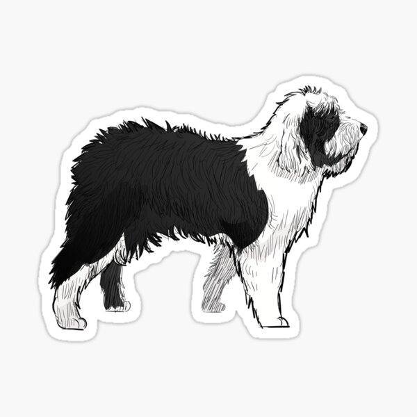 Ocean Gift Calcomanías para automóvil de perro pastor inglés antiguo,  paquete de 2 calcomanías realistas de perro pastor inglés antiguo para  ventanas