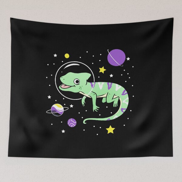 Item preview, Nonbinary Chameleon In Space Nonbinary Pride designed and sold by queerappear.