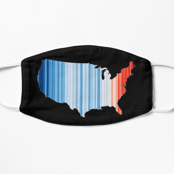 Blue & Red Global Temperature - USA Climate Change Flat Mask