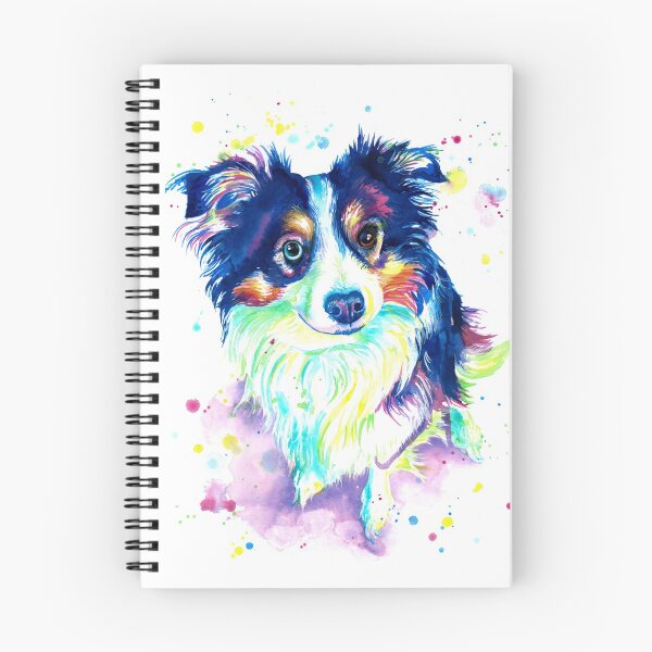 Artikelvorschau, Miniatur-Australischer Schäferhund-Regenbogen-Porträt entworfen und verkauft von CariJohnstonArt.