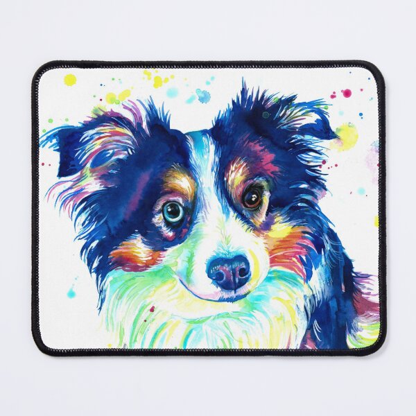 Item preview, Miniature Australian Shepherd Rainbow Portrait designed and sold by CariJohnstonArt.
