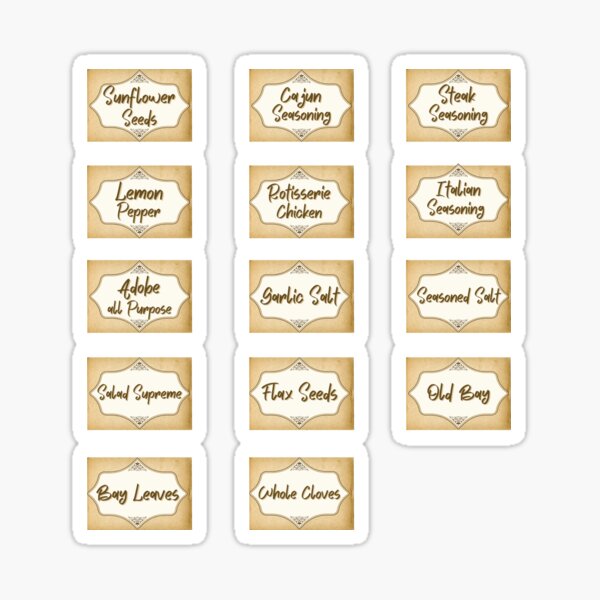 Top Selling 320+ Printed Spice Jar Labels And Food Pantry Stickers