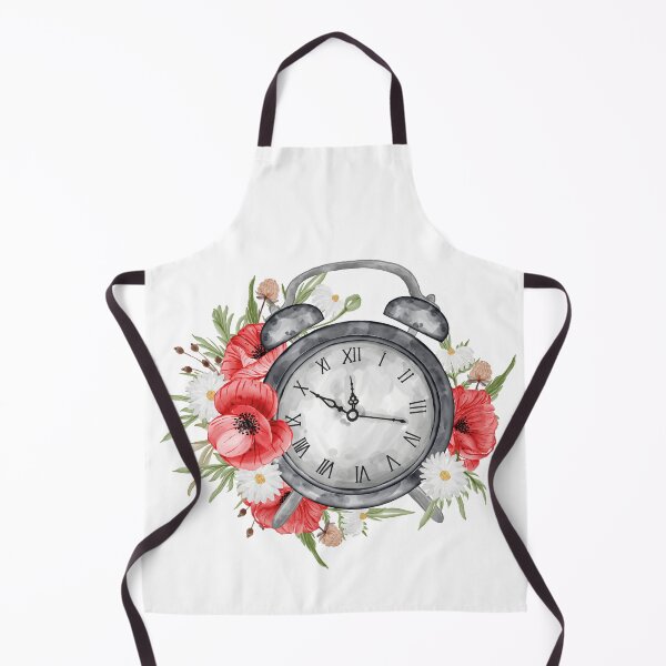 Item preview, Clock Alarm With Flower Red Poppy Watercolor illustration designed and sold by LeliDesigns.