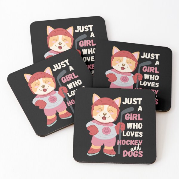 Item preview, Just A Girl Who Loves Hockey and Dogs print designed and sold by theodoros20.