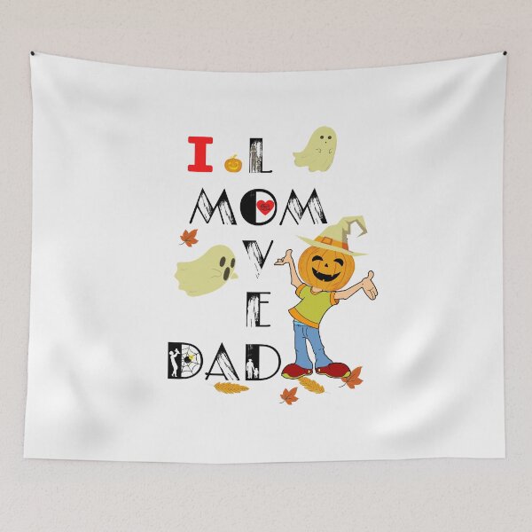 Item preview, I love mom and dad halloween funny pumpkin  designed and sold by John-merou.