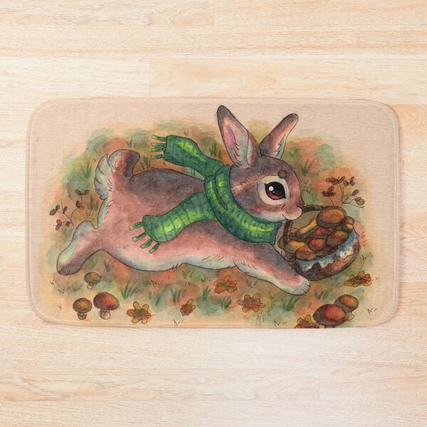 Item preview, cozy bunny and mushrooms cottagecore  designed and sold by Monniponi.
