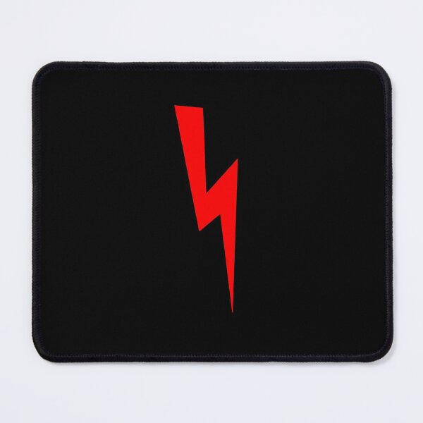 Item preview, Red Lightning Bolt Symbol strajk black background designed and sold by oxoxoxo.