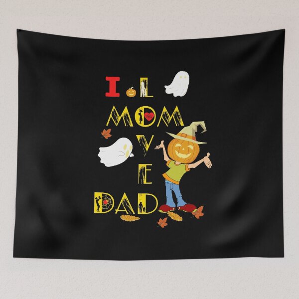 Item preview,  I love mom and dad halloween funny pumpkin  Yellow  designed and sold by John-merou.
