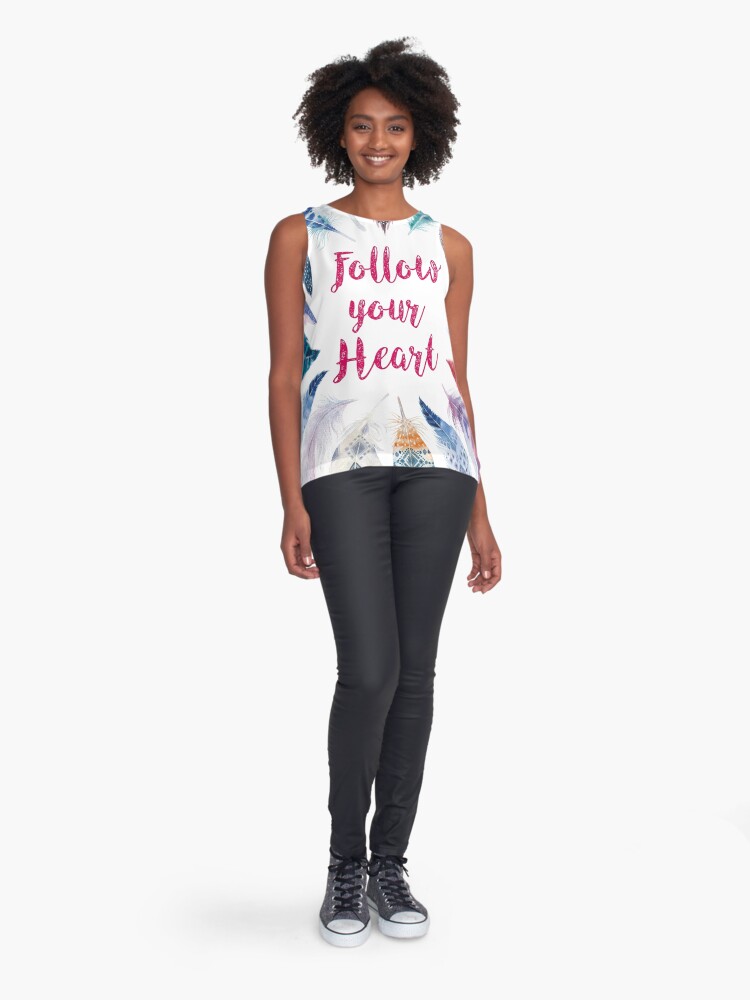 Imagen 3 de 6, Blusa sin mangas con la obra Feathers, Follow your heart, diseñada y vendida por weloveboho.