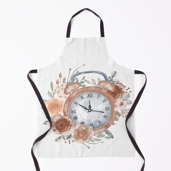 Item preview, Clock Alarm With Flower Pastel Beige Watercolor illustration designed and sold by LeliDesigns.