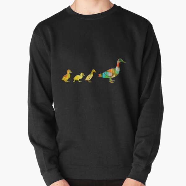 Ducks In A Row Abstract Watercolor Design Pullover Sweatshirt