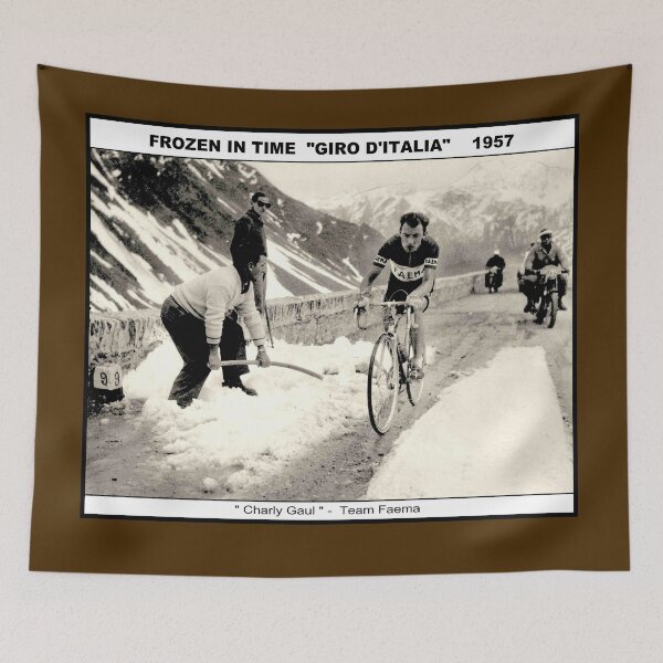 Item preview, GIRO D ITALIA : Vintage 1957 Charly Gaul Team Faema Bike Racing Print designed and sold by posterbobs.