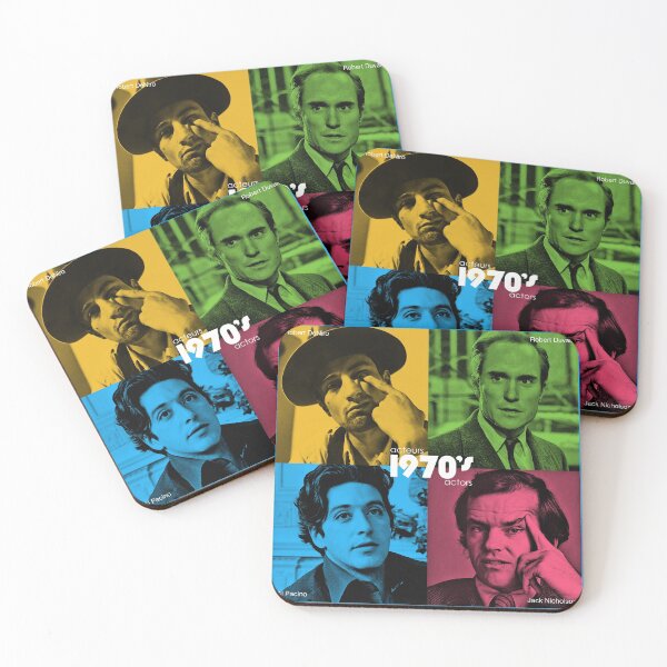 Item preview, Iconic actors 1970s - The new American-style wave - quadra color designed and sold by Moviefolie.