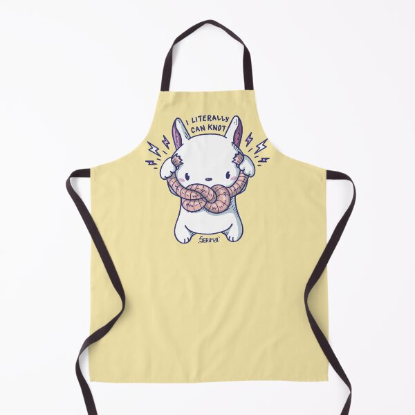 Item preview, Kawaii Cute bunny rabbit with knot and quote "I literally can knot" pun designed and sold by SPIRIMAL.