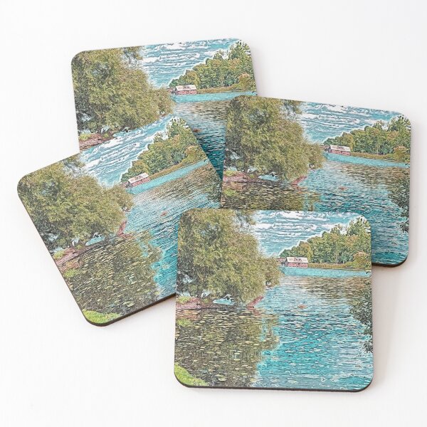 Item preview, Idyll at the lake - digital painting designed and sold by MarionsArt.