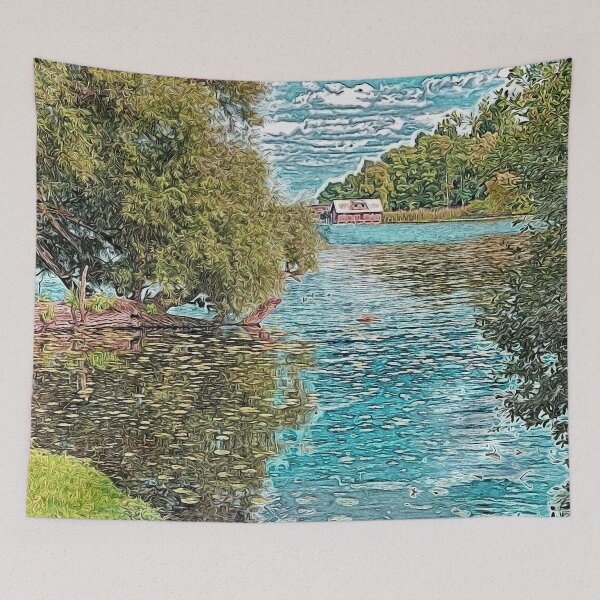 Item preview, Idyll at the lake - digital painting designed and sold by MarionsArt.