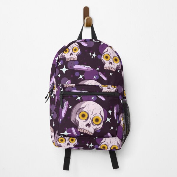 Item preview, Purple floral skull with crystals, designed and sold by urban-color.