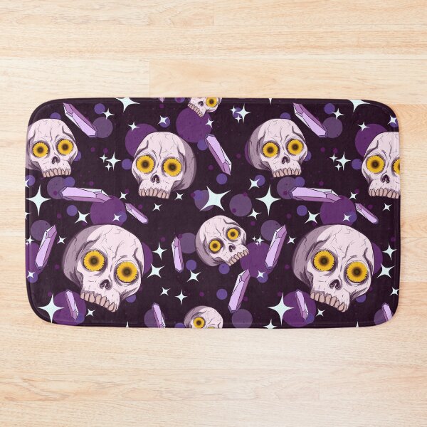 Item preview, Purple floral skull with crystals, designed and sold by urban-color.