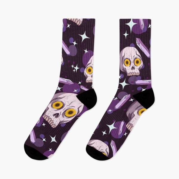 Item preview, Purple floral skull with crystals, designed and sold by urban-color.