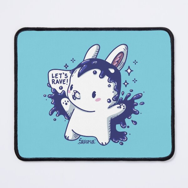 Item preview, Kawaii Cute raven bunny saying "Let's rave!" designed and sold by SPIRIMAL.