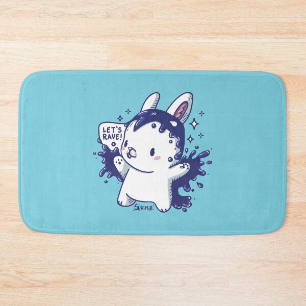 Item preview, Kawaii Cute raven bunny saying "Let's rave!" designed and sold by SPIRIMAL.