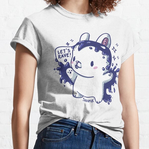 Kawaii Cute raven bunny saying "Let's rave!" Classic T-Shirt