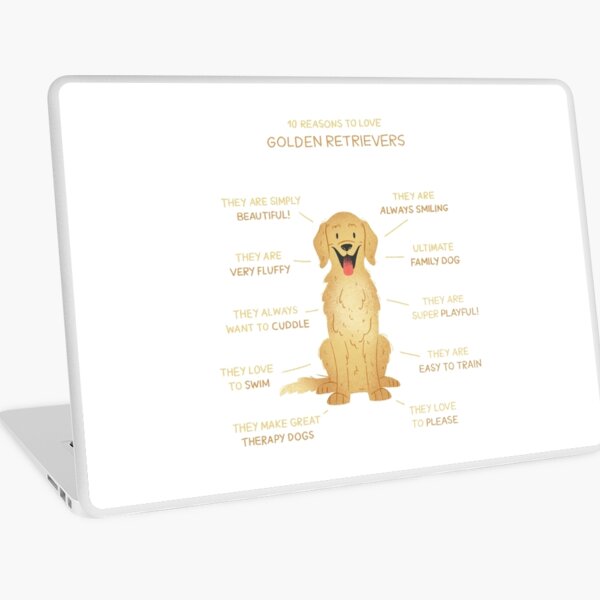 10 Reasons to love Golden Retrievers Laptop Folie