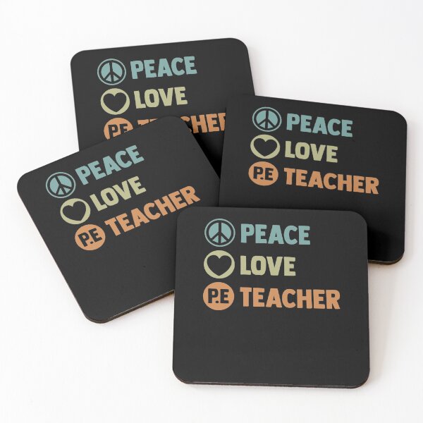 Item preview, Peace Love PE Teacher PE Instructors Fitness Educator designed and sold by Nessshirts.