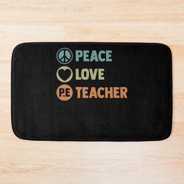 Item preview, Peace Love PE Teacher PE Instructors Fitness Educator designed and sold by Nessshirts.