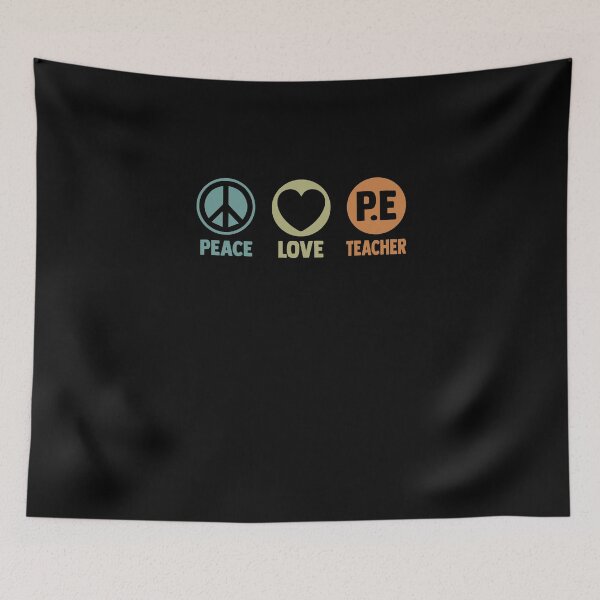 Item preview, Peace Love PE Teacher PE Instructors Physical Education designed and sold by Nessshirts.