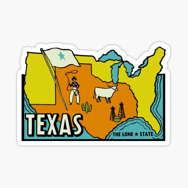 Item preview, Texas Map Vintage Travel Decal designed and sold by hilda74.