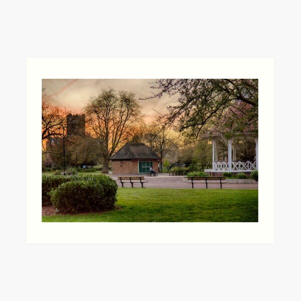 Springtime Sunset in Chapelfield Gardens Art Print