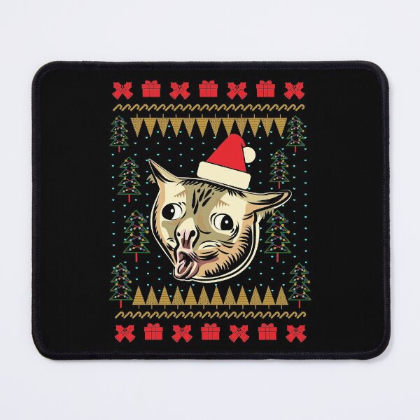 Item preview, Coughing Cat Meme Ugly Christmas Sweater designed and sold by okpinsPets.