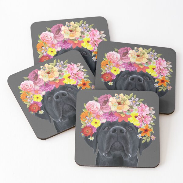 Item preview, Portrait Of Black Dog With Floral Crown designed and sold by Teez Designer.