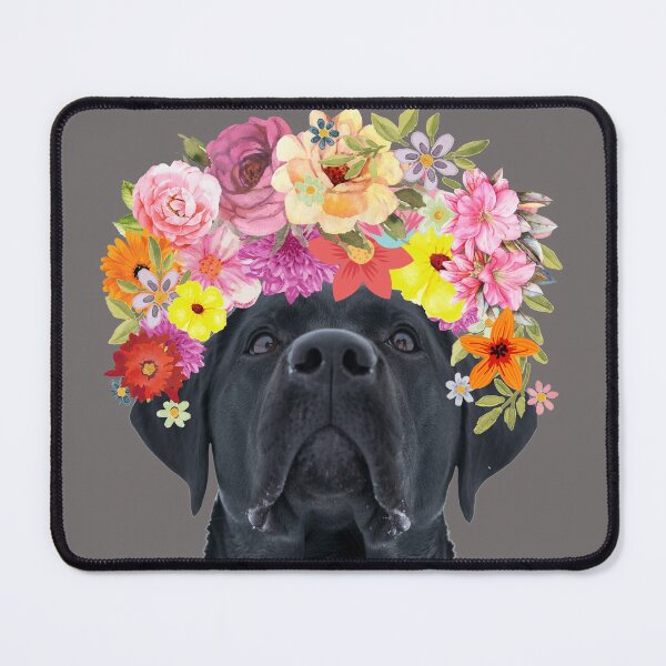 Item preview, Portrait Of Black Dog With Floral Crown designed and sold by Teez Designer.