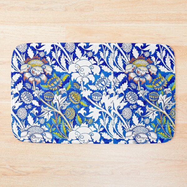 Item preview, blue floral pottery pattern remastered designed and sold by pinkdrinksoul.