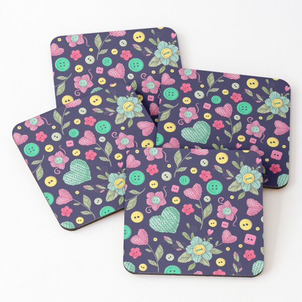 Item preview, Knitting flowers and buttons pattern designed and sold by urban-color.