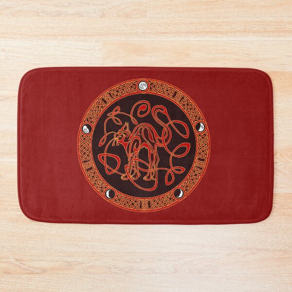 Item preview, Celtic knotwork cat - red and gold designed and sold by AnyaPenfold.