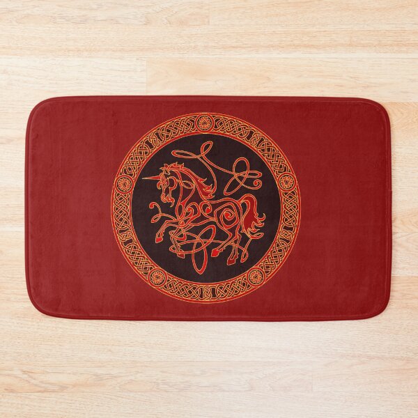 Item preview, Celtic knotwork unicorn - red and gold designed and sold by AnyaPenfold.