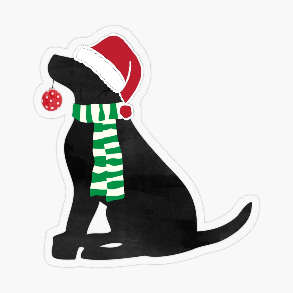 Night Before Christmas- Preppy Black Labs Greeting Card for Sale