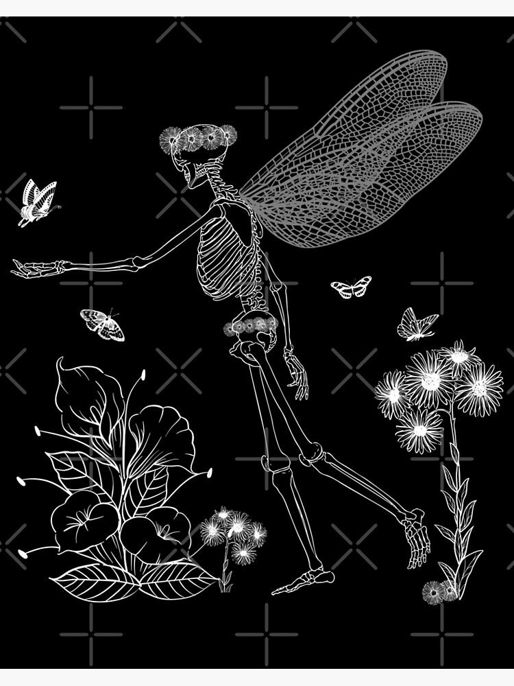 Skeleton fairy grunge fairycore aesthetic gothic cottagecore halloween |  Art Board Print