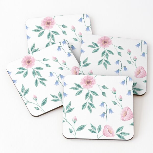 Item preview, Bluebell sprint floral pattern pink designed and sold by Katbydesign.