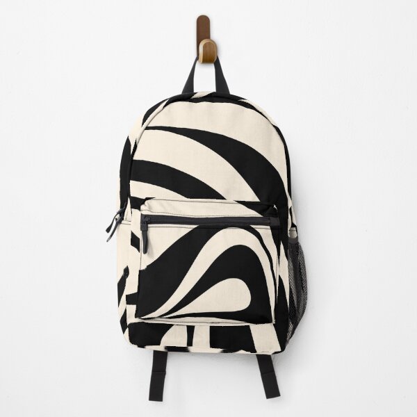 Item preview, New Groove Retro Swirl Abstract in Black and Almond Cream designed and sold by kierkegaard.