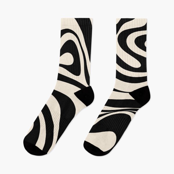 Item preview, New Groove Retro Swirl Abstract in Black and Almond Cream designed and sold by kierkegaard.