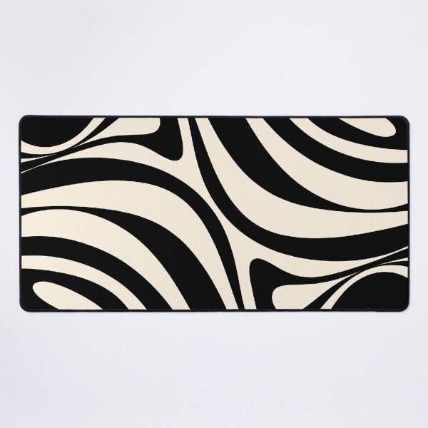 Item preview, New Groove Retro Swirl Abstract in Black and Almond Cream designed and sold by kierkegaard.