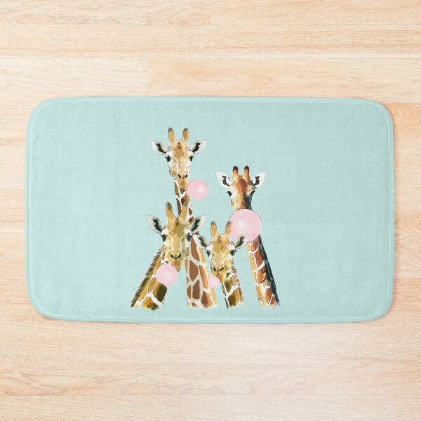 Item preview, Watercolor giraffes with bubblegum, funny animals, cute, kawaii giraffe designed and sold by Collagedream.