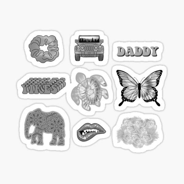 black and white vsco girl with roses flower girly sticker by stepingston redbubble
