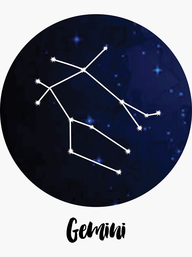 gemini zodiac constellation sticker by mackenziemakes  redbubble