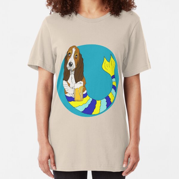 Fred the Basset Hound Mermutt Slim Fit T-Shirt