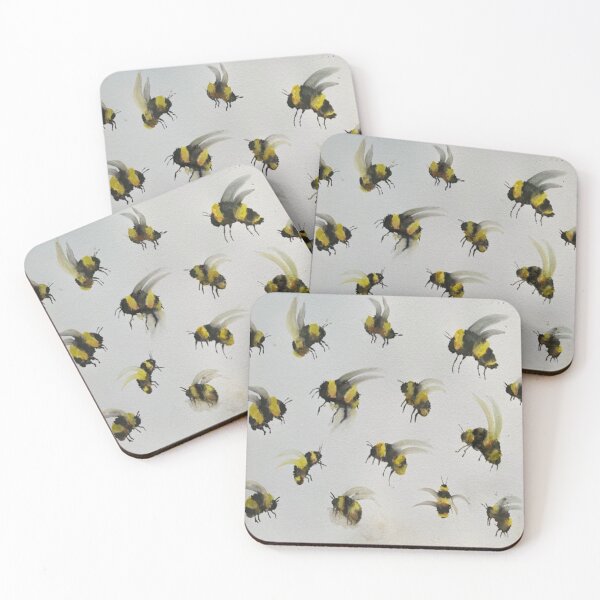 Item preview, A grist of black and yellow flying bees designed and sold by designInk.